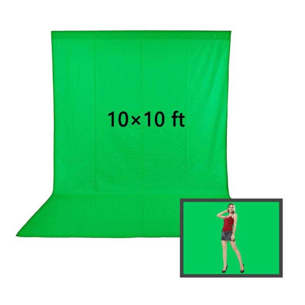 PHOTOGRAPHY and Video 10 ft. x 10 ft. Green Screen Chromakey Muslin Backdrop